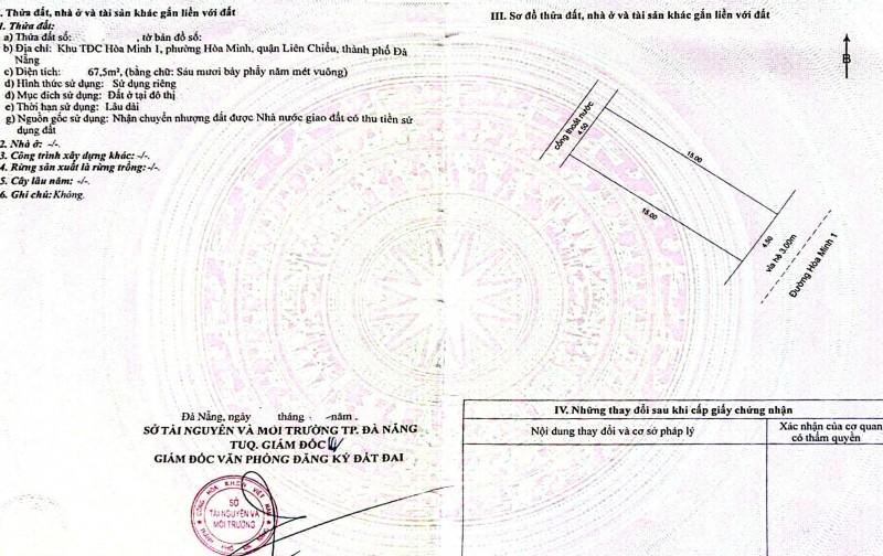 Bán đất đường Hòa Minh 1 - Gần biển - Sát chợ Trần Đình Tri